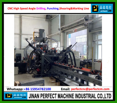 CNC High Speed Angle Drilling Punching, Shearing and Marking Line CNC Angle Line Punching with Drilling